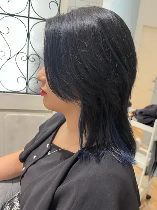 セミロング カラー -5歳大人ﾊｲﾗｲﾄ ✨津嘉山のヘアスタイル