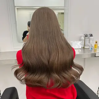 セミロング カラー ブリーチなし🤍透明 感カラー🤍しゅうじのヘアスタイル