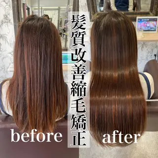 ロング レイヤーカット 縮毛矯正◽️河野泰貴のヘアスタイル