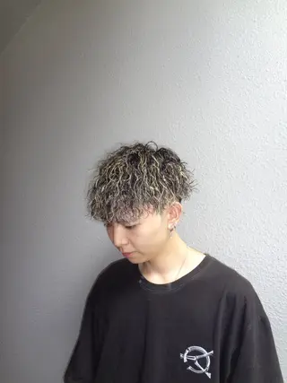 ショート カラー パーマ メンズ キッズ grow hair works tokyo所属・葛西/barber/ 相山琉磨のヘアスタイル