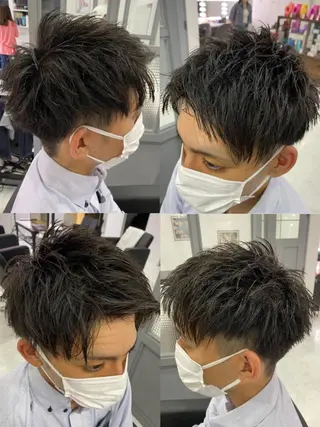 ショート カラー パーマ ヘアアレンジ メンズ 🔥メンズパーマ特 化🔥渡辺一翔🔥のヘアスタイル