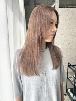 ロング カラー mood 髪質改善 ダブルカラーのヘアスタイル