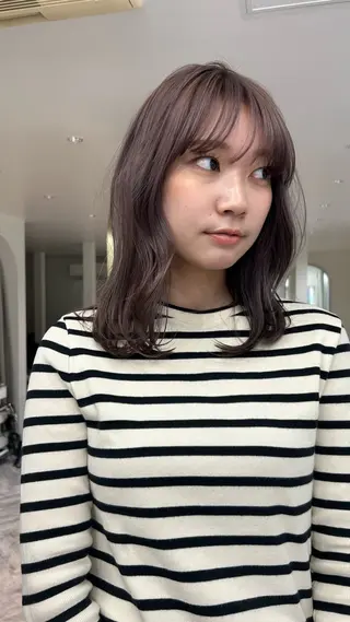 セミロング カラー じゅわっと暖色カラー 🍊Moemiのヘアスタイル