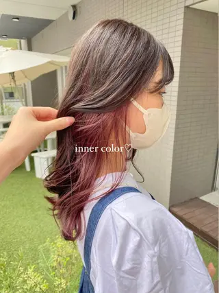 セミロング himawari♡ 柔らかいカラーのヘアスタイル