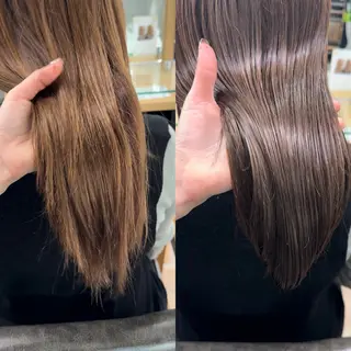 ロング カラー パーマ ヘアアレンジ メンズ キッズ レイヤーカット 🌿透け感カラーのヘアスタイル