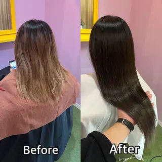 ロング シール＋ちび編み込み エクステ梅田🐨のヘアスタイル