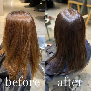 セミロング 髪質改善🌈縮毛矯正 荻原　達矢のヘアスタイル