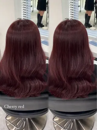 セミロング カラー Ella所属・nana【艶髪】/ レイヤー/縮毛矯正のヘアスタイル