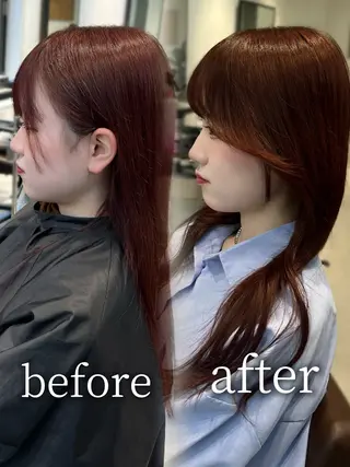 カラー ヘアアレンジ 似合わせ顔まわり カット💛森尾真由美のヘアスタイル