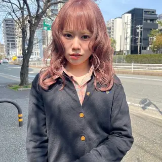 セミロング カラー yuumi/大濠🪷 顔周り/ハイトーンのヘアスタイル