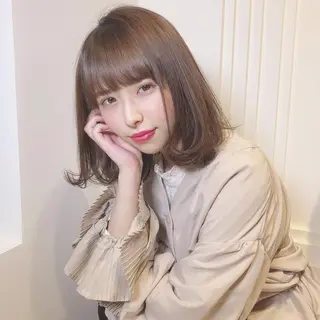 ミディアム カラー 店長/mao/ 前髪/顔周りカットのヘアスタイル