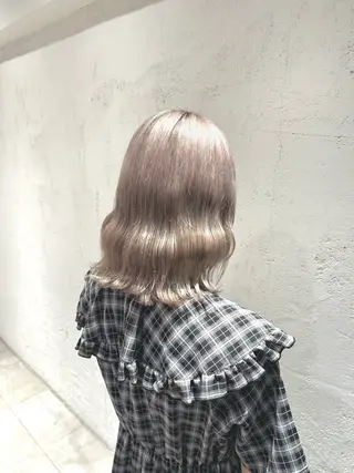 セミロング ♛︎ きっか ♛︎ ヘアアレンジ🩵のヘアスタイル