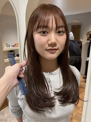 ミディアム カラー 赤み消しカラー/ オリーブ/トモキのヘアスタイル