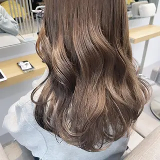 セミロング カラー ヘアアレンジ Aloa透明感ヘア ♡kanami♡のヘアスタイル