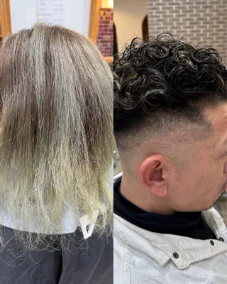 ショート カラー パーマ メンズ peakshair所属・髪質改善/メンズパ ーマ𝒀𝑼𝑻𝑶のヘアスタイル