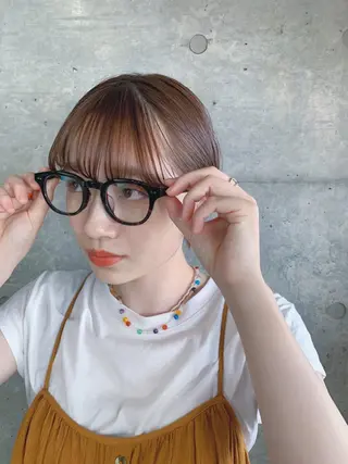 ショート カラー ボブパーマコテ巻き風 パーマNo1深江秀平のヘアスタイル