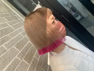 ミディアム カラー ヘアアレンジ kei/透明感カラー /ベージュ/インナーのヘアスタイル