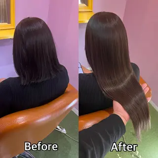 ロング シール＋ちび編み込み エクステ梅田🐨のヘアスタイル