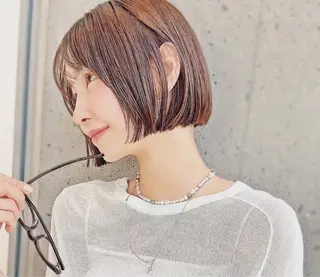 ショート お悩み改善ボブ 顔まわりカット/こうのヘアスタイル