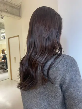 ロング 蜂須賀🐝縮毛矯正 ストレートパーマのヘアスタイル