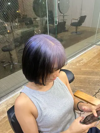 ショート デザインカラー/ ブリーチ/コーンロウのヘアスタイル