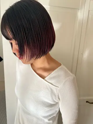 カラー ブリーチカラー🎀 韓国風/寺門美優のヘアスタイル