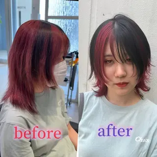 ミディアム カラー 🦋ブリーチ/カラー 専門Aya💖のヘアスタイル