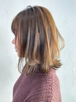 ミディアム カラー ヘアアレンジ パーマ ITbyALBUM 松戸のヘアスタイル