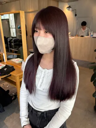 ロング カラー りあの🎀 /暖色カラー🍒のヘアスタイル