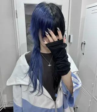 セミロング 抜け感/ワンカラー/ 明大前/桑田のヘアスタイル