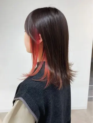 ミディアム カラー 当日予約🆗ショート /ハイライト/松本のヘアスタイル