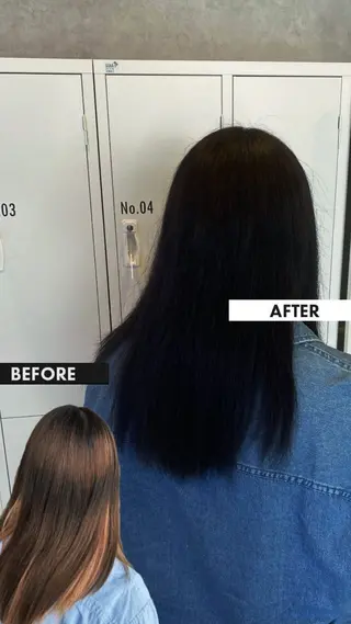 セミロング カラー 吉田 恋々音のヘアスタイル