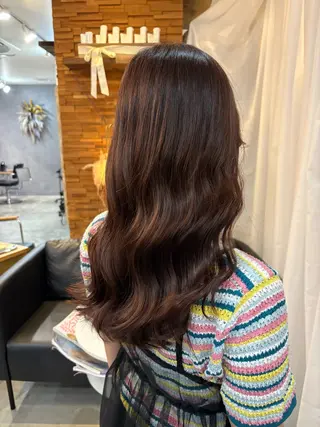ロング カラー 顔周りカット ピンク カラー♡りりのヘアスタイル