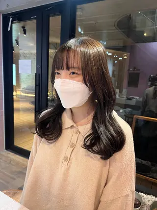 セミロング カラー 艶感透明感カラー🤍 hinaのヘアスタイル