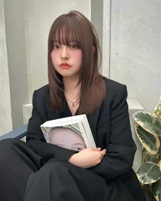 ロング カラー 韓国/レイヤー/ 透明感🩶ひかる🩶のヘアスタイル