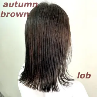 セミロング カラー 切りっぱなしボブ ソノキユウカのヘアスタイル