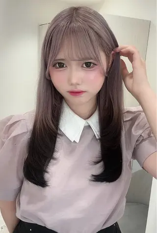 ロング 💎のぼりゆい/大須 ブリーチなしWカラーのヘアスタイル