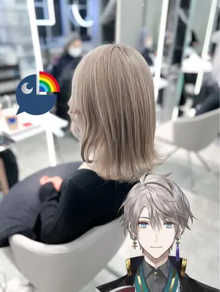 セミロング カラー GEM lit所属・メ イのヘアスタイル