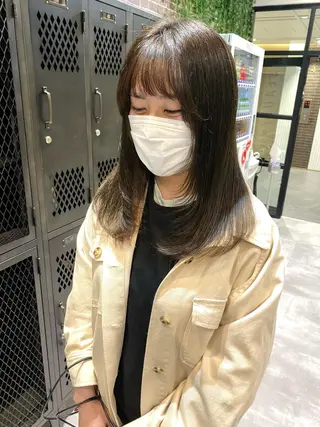 セミロング カラー しおり/パーマ/ newi町田のヘアスタイル