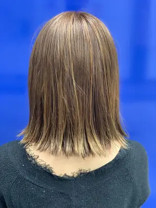 ミディアム カラー 髪質改善/縮毛矯正 /ブリーチ矯正/岡部のヘアスタイル