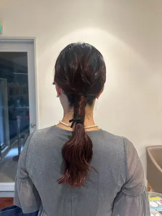 ロング カラー ヘアアレンジ タイトボブ個性派カラ ーAKANEのヘアスタイル