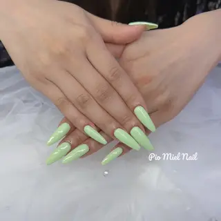 セミロング HANA 長さだしのネイルデザイン