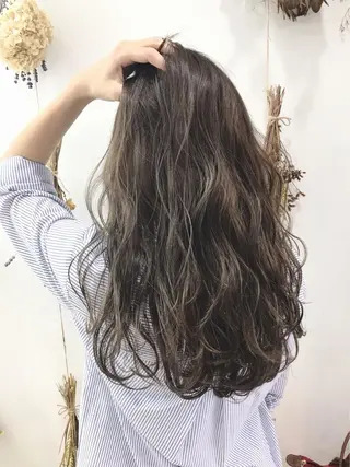 ロング コテ巻き風パーマ/ 髪質改善/河島恭平のヘアスタイル