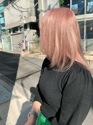 ミディアム カラー ヘアアレンジ ハイトーン/美髪矯正 🍃大江拓実のヘアスタイル