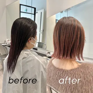 ミディアム SALOWIN心斎橋Suite店所属・洗っても取れない 髪質改善|OJIROのヘアスタイル