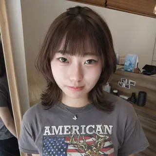 ミディアム レイヤー/艶カラー /yuan⟡.·のヘアスタイル