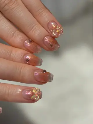 ネイル nailsalon moe.所属・yume 大人ガーリーネイルのネイルデザイン