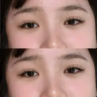 マツエク・マツパ レイヤー/顔周り/透 明感カラー/うる艶のヘアスタイル