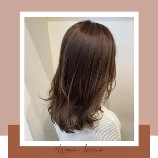 セミロング カラー パーマ ヘアアレンジ VIVIE【ヴィヴィ】所属・髪質改善/韓国風 レイヤー/田村祐樹のヘアスタイル