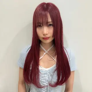 ロング カラー ヘアアレンジ 韓国レイヤーカット /韓国トレンドカラーのヘアスタイル